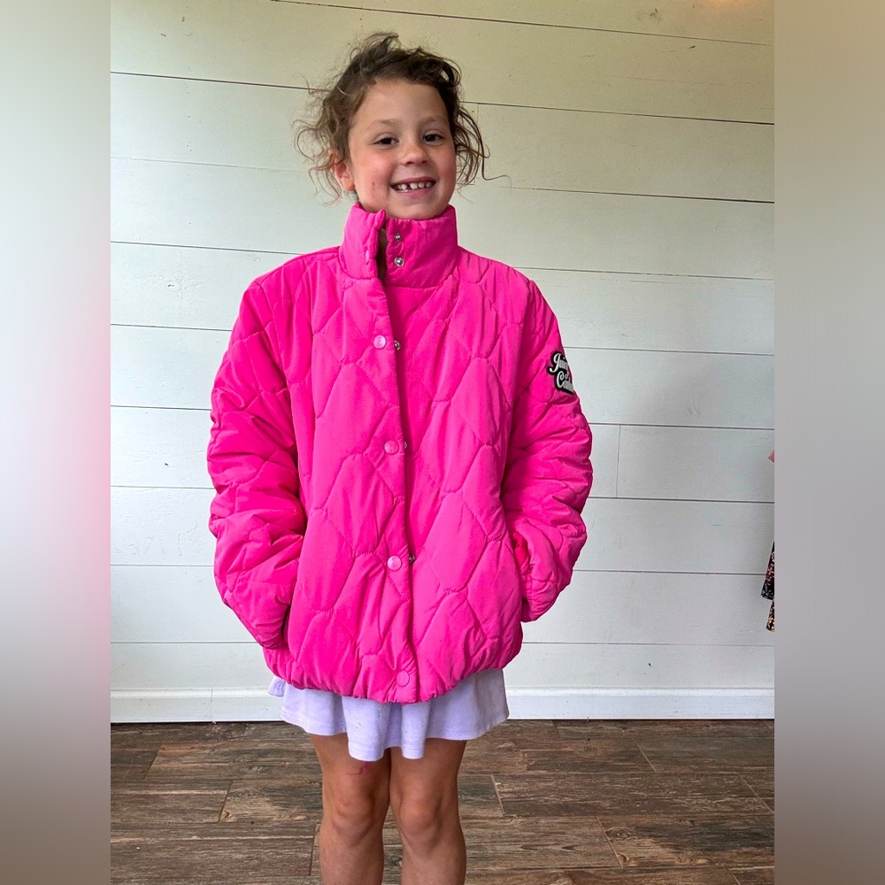 Juicy Couture Girl's Puffy Jacket Hot Pink 10/12